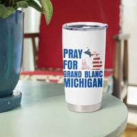 Pray for Grand Blanc Michigan Tumbler Cup American Flag Christian Support - Wonder Print Shop