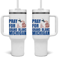 Pray for Grand Blanc Michigan Tumbler With Handle American Flag Christian Support - Wonder Print Shop