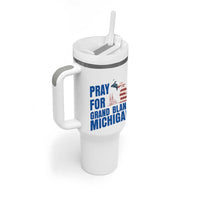 Pray for Grand Blanc Michigan Tumbler With Handle American Flag Christian Support - Wonder Print Shop