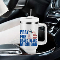 Pray for Grand Blanc Michigan Tumbler With Handle American Flag Christian Support - Wonder Print Shop
