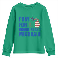Pray for Grand Blanc Michigan Youth Sweatshirt American Flag Christian Support - Wonder Print Shop