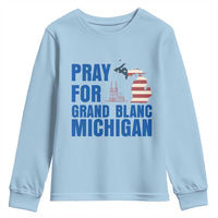 Pray for Grand Blanc Michigan Youth Sweatshirt American Flag Christian Support - Wonder Print Shop