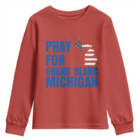 Pray for Grand Blanc Michigan Youth Sweatshirt American Flag Christian Support - Wonder Print Shop