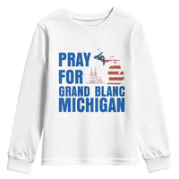 Pray for Grand Blanc Michigan Youth Sweatshirt American Flag Christian Support - Wonder Print Shop