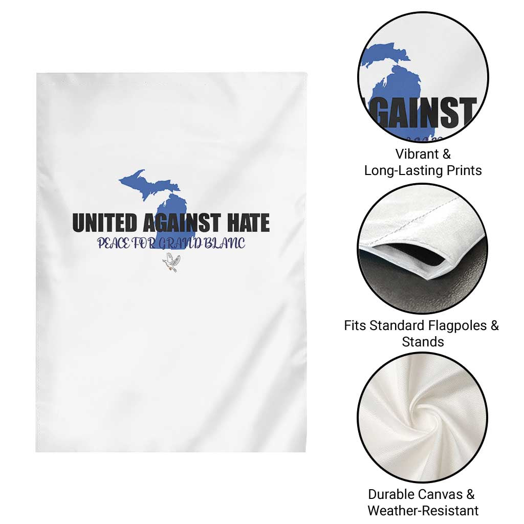Peace for Grand Blanc Michigan Garden Flag United Against Hate - Wonder Print Shop