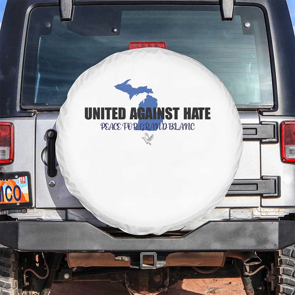 Peace for Grand Blanc Michigan Spare Tire Cover United Against Hate - Wonder Print Shop