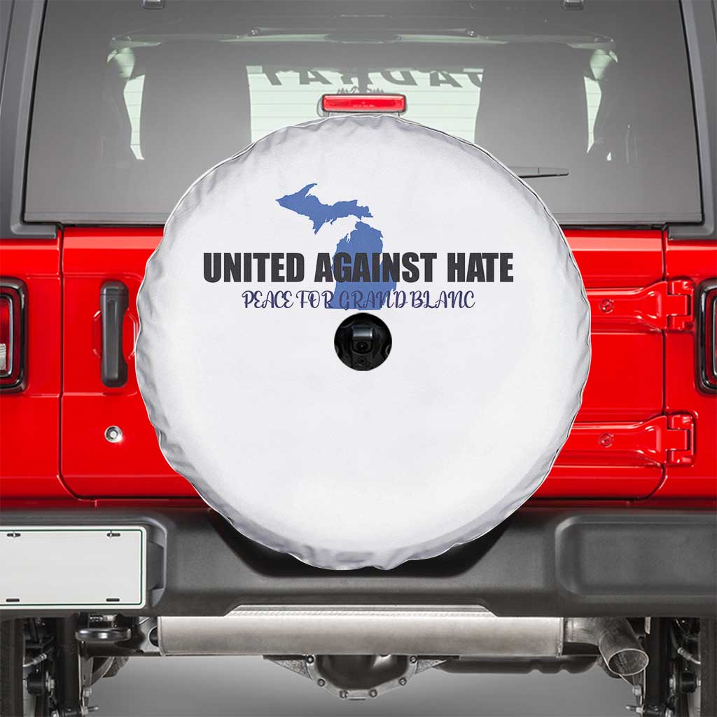 Peace for Grand Blanc Michigan Spare Tire Cover United Against Hate - Wonder Print Shop