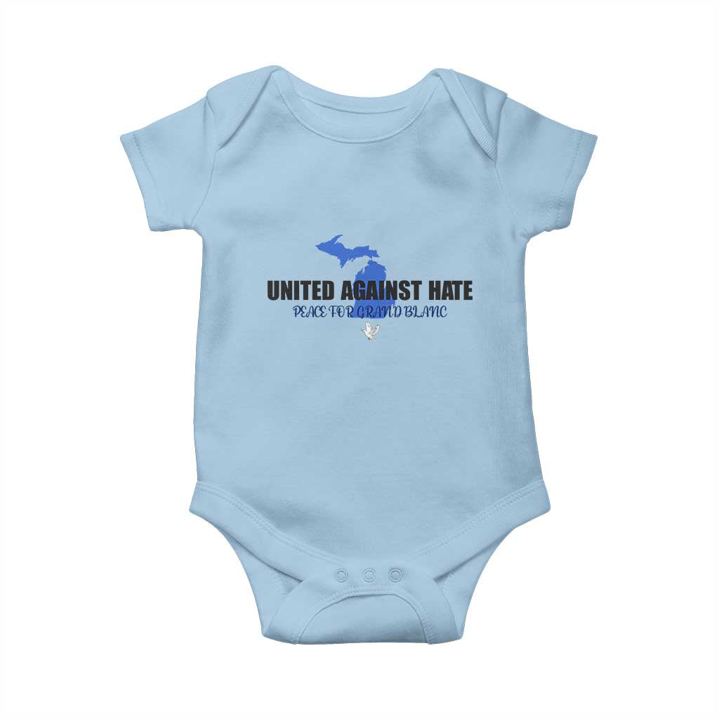 Peace for Grand Blanc Michigan Baby Onesie United Against Hate - Wonder Print Shop