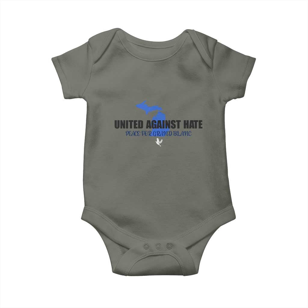 Peace for Grand Blanc Michigan Baby Onesie United Against Hate - Wonder Print Shop