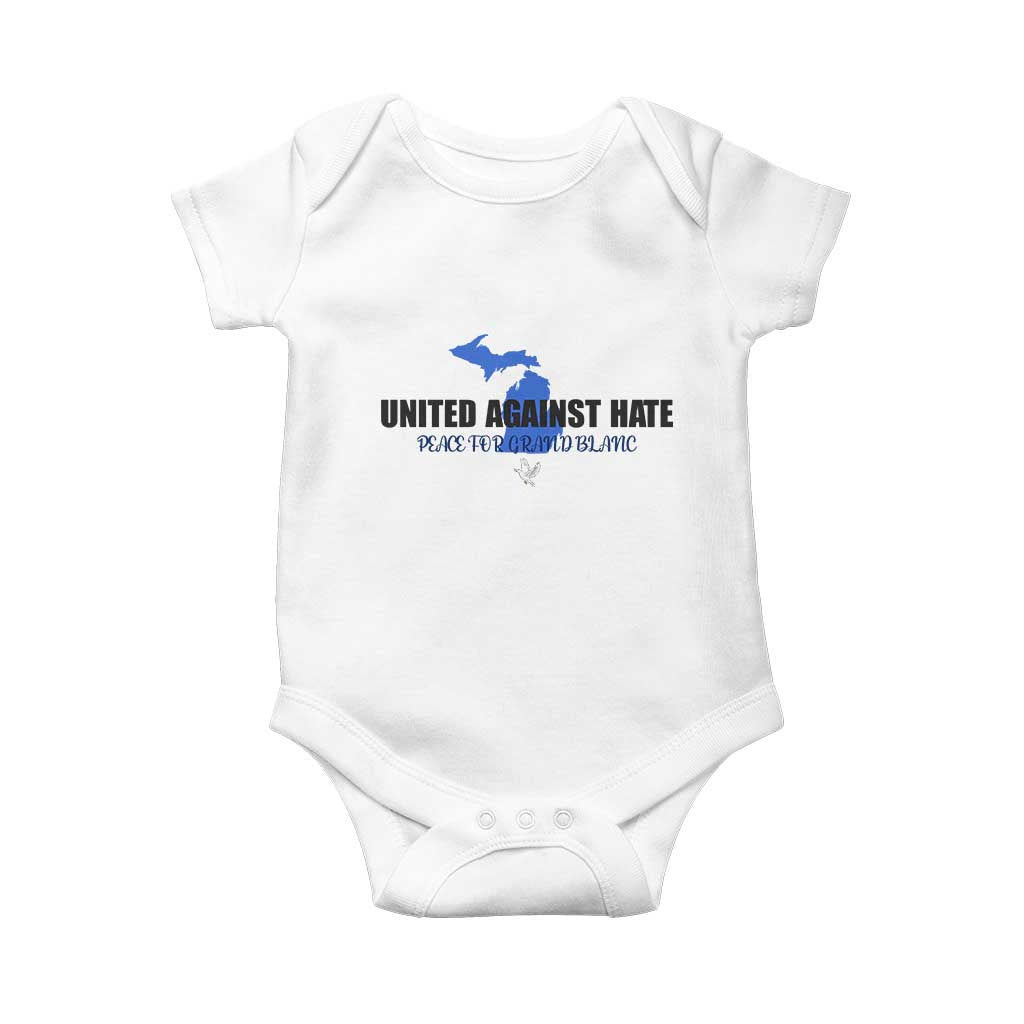 Peace for Grand Blanc Michigan Baby Onesie United Against Hate - Wonder Print Shop