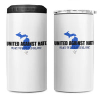Peace for Grand Blanc Michigan 4 in 1 Can Cooler Tumbler United Against Hate - Wonder Print Shop