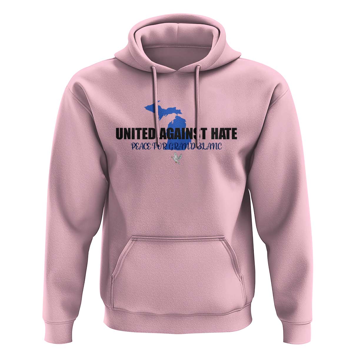 Peace for Grand Blanc Michigan Hoodie United Against Hate - Wonder Print Shop