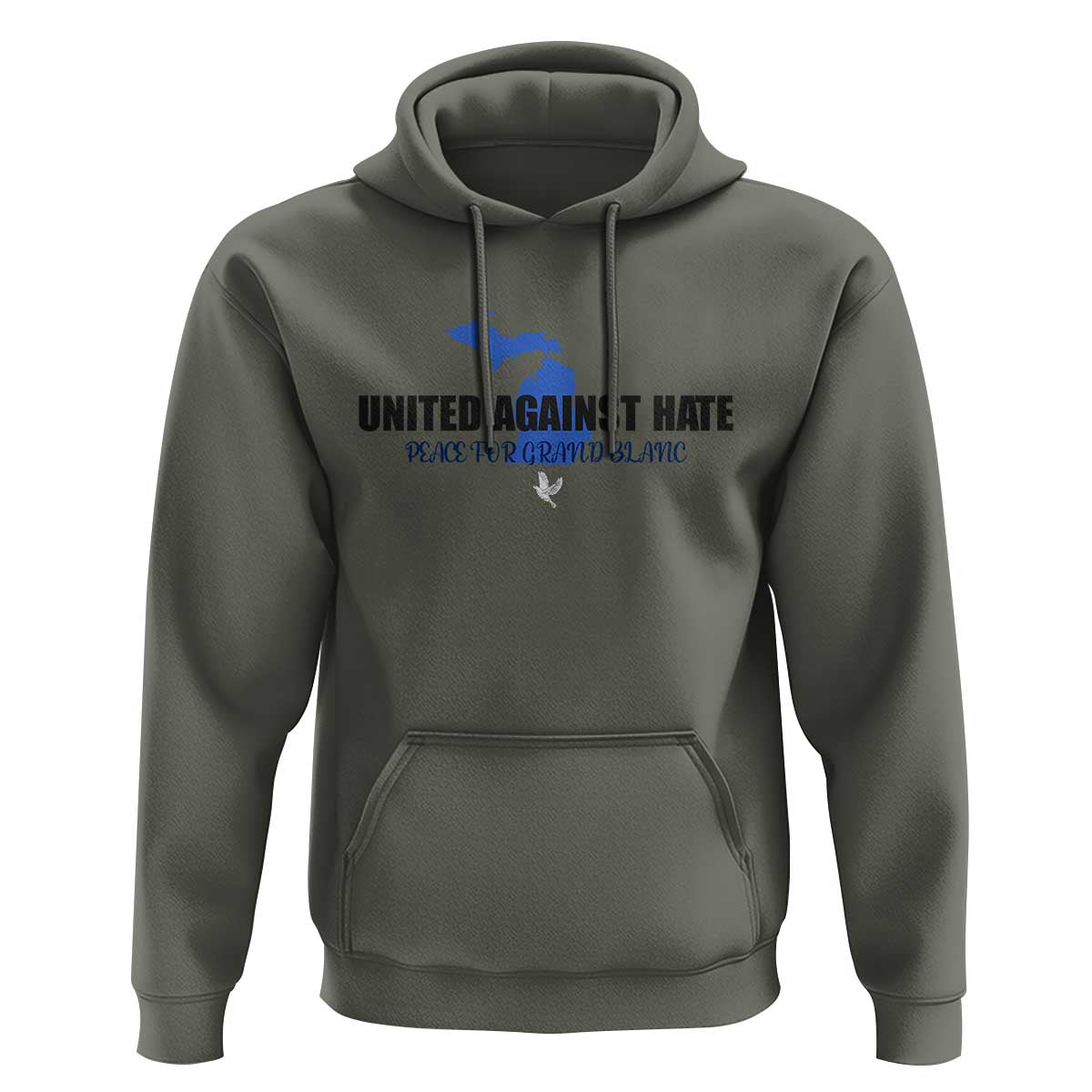 Peace for Grand Blanc Michigan Hoodie United Against Hate - Wonder Print Shop