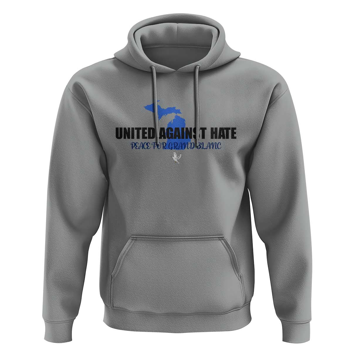Peace for Grand Blanc Michigan Hoodie United Against Hate - Wonder Print Shop