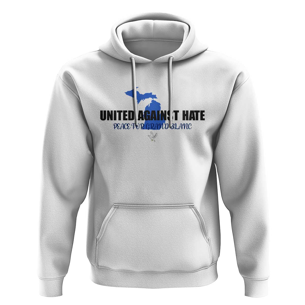 Peace for Grand Blanc Michigan Hoodie United Against Hate - Wonder Print Shop