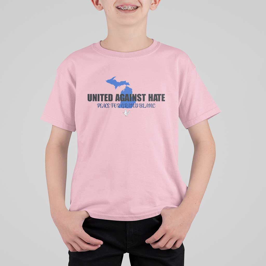Peace for Grand Blanc Michigan T Shirt For Kid United Against Hate - Wonder Print Shop