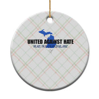 Peace for Grand Blanc Michigan Ceramic Ornament United Against Hate - Wonder Print Shop
