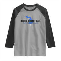 Peace for Grand Blanc Michigan Raglan Shirt United Against Hate - Wonder Print Shop