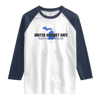 Peace for Grand Blanc Michigan Raglan Shirt United Against Hate - Wonder Print Shop
