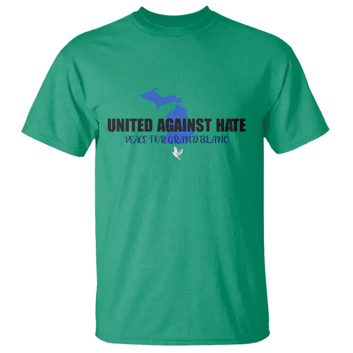 Peace for Grand Blanc Michigan T Shirt United Against Hate - Wonder Print Shop