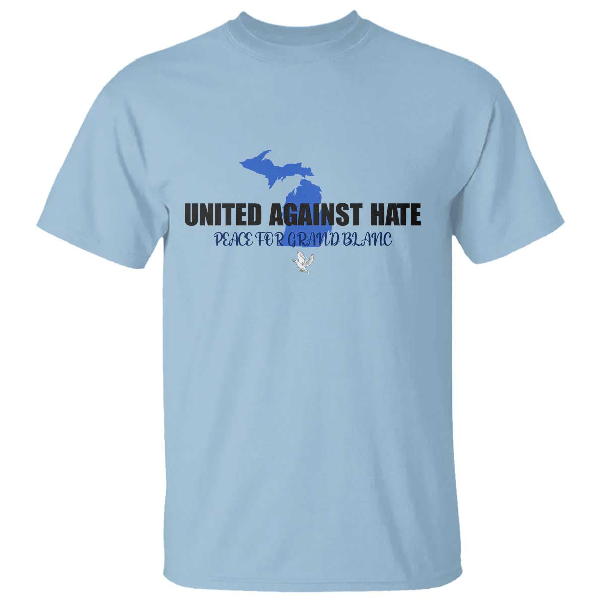 Peace for Grand Blanc Michigan T Shirt United Against Hate - Wonder Print Shop