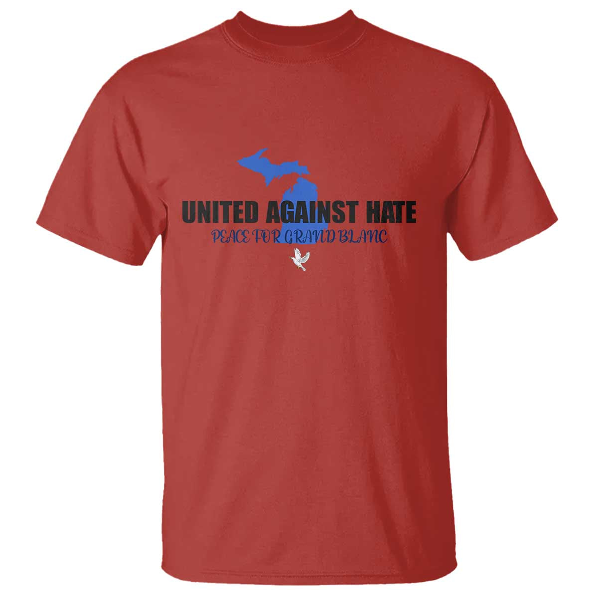 Peace for Grand Blanc Michigan T Shirt United Against Hate - Wonder Print Shop