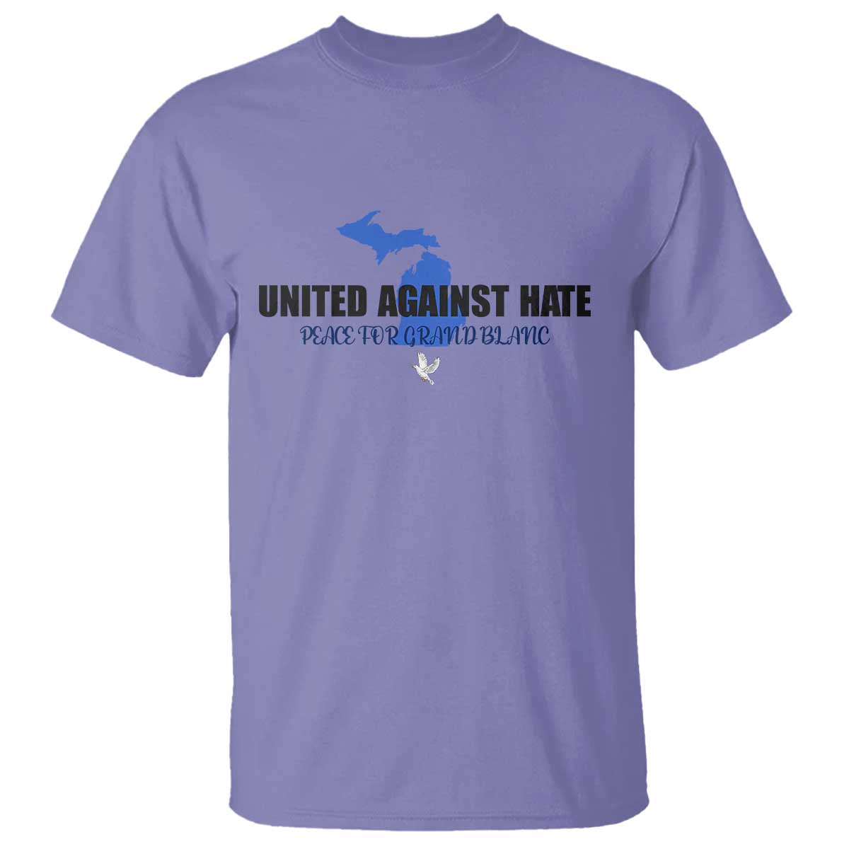 Peace for Grand Blanc Michigan T Shirt United Against Hate - Wonder Print Shop