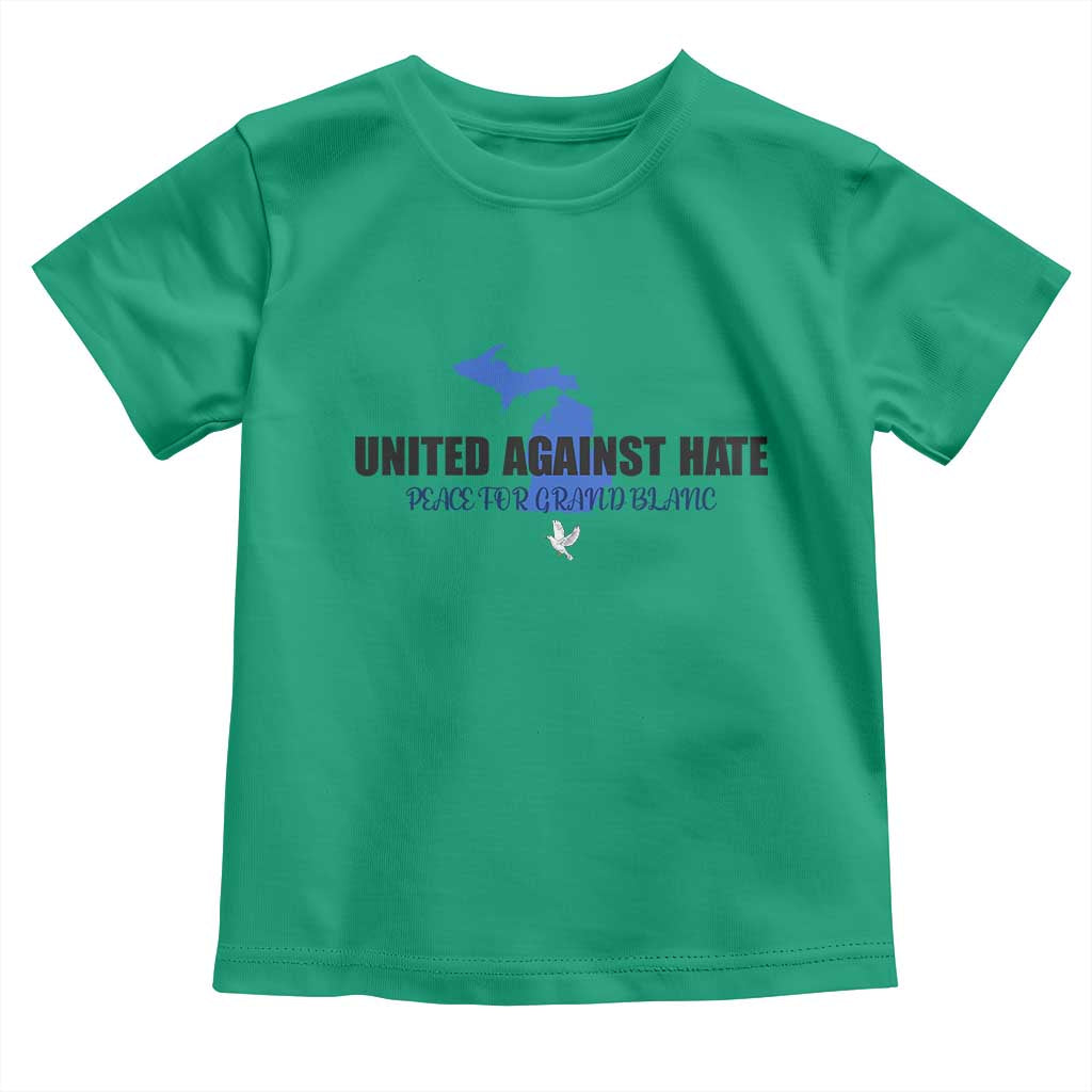 Peace for Grand Blanc Michigan Toddler T Shirt United Against Hate - Wonder Print Shop