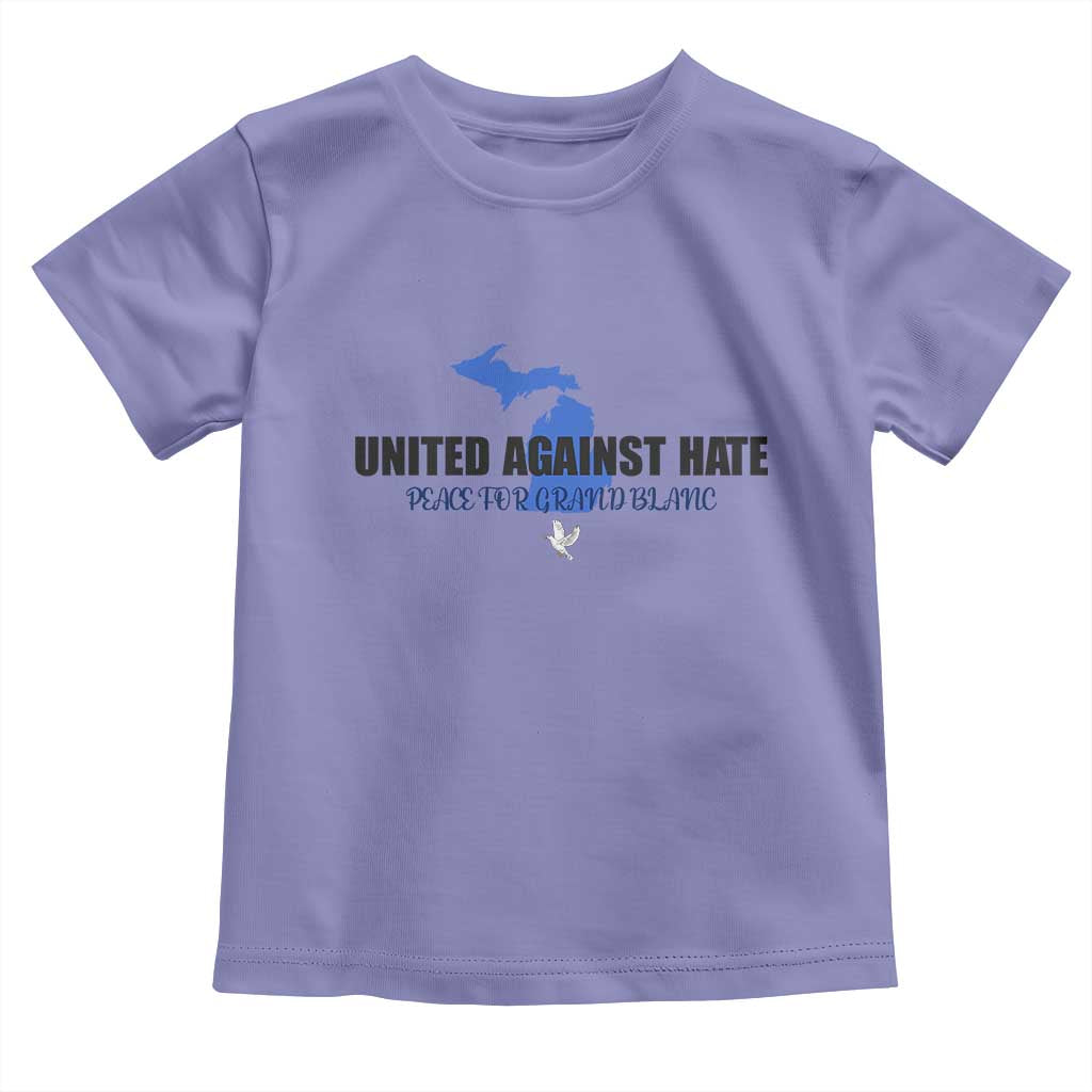 Peace for Grand Blanc Michigan Toddler T Shirt United Against Hate - Wonder Print Shop