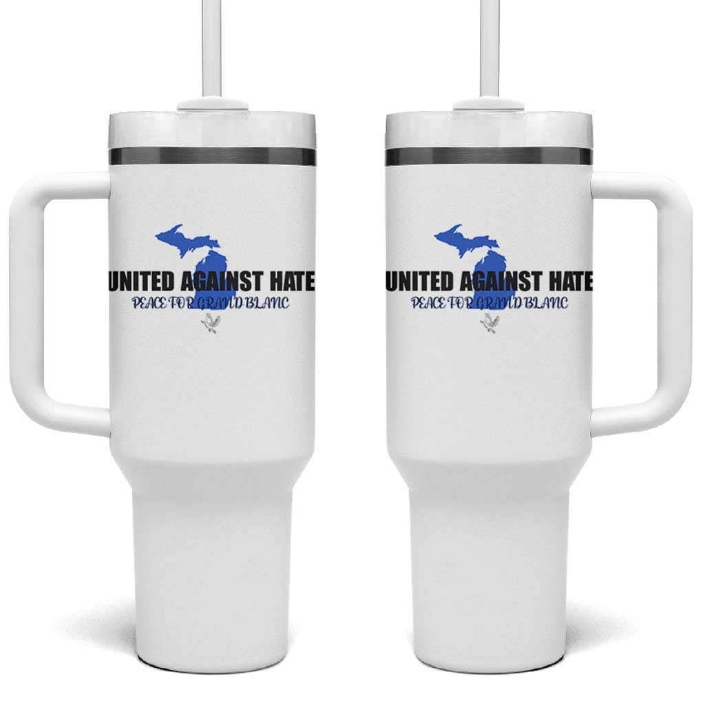 Peace for Grand Blanc Michigan Tumbler With Handle United Against Hate - Wonder Print Shop
