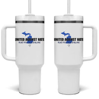 Peace for Grand Blanc Michigan Tumbler With Handle United Against Hate - Wonder Print Shop