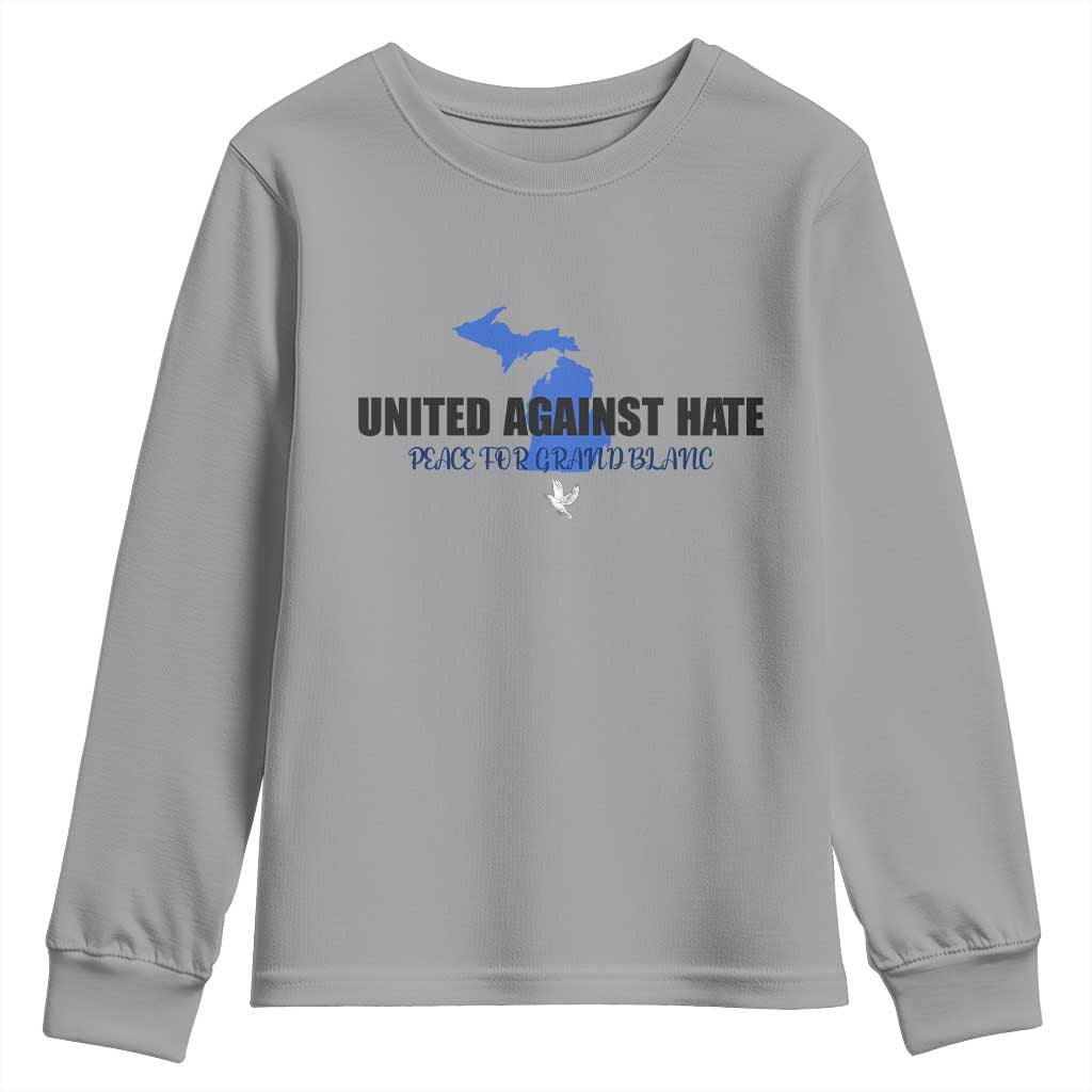 Peace for Grand Blanc Michigan Youth Sweatshirt United Against Hate - Wonder Print Shop