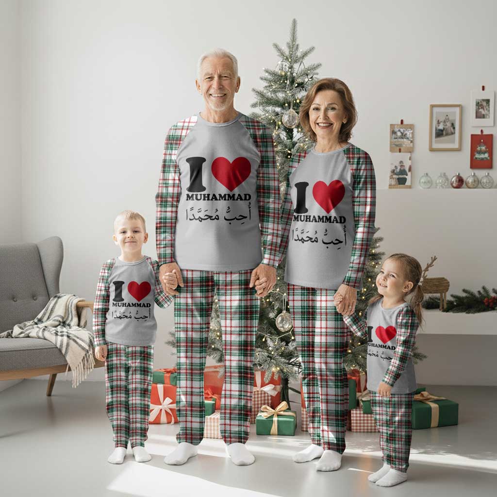 I Love Muhammad Plaid Pajama Set Musliam Identity Islamic Peace and Pride - Wonder Print Shop