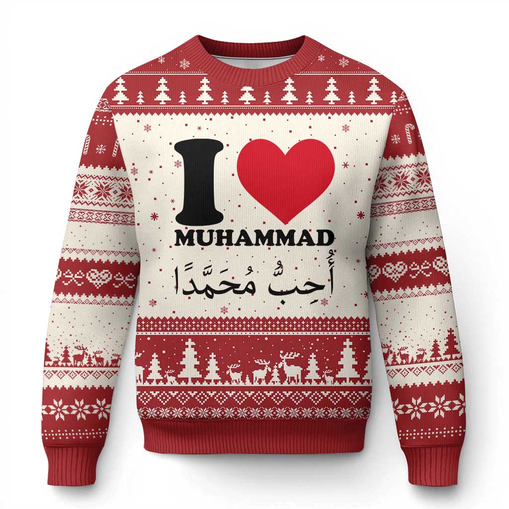 I Love Muhammad Ugly Christmas Sweater Musliam Identity Islamic Peace and Pride - Wonder Print Shop