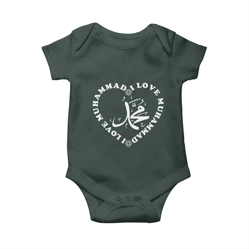 I Love Muhammad Baby Onesie Musliam Identity Peace Pride Islamic Calligraphy - Wonder Print Shop