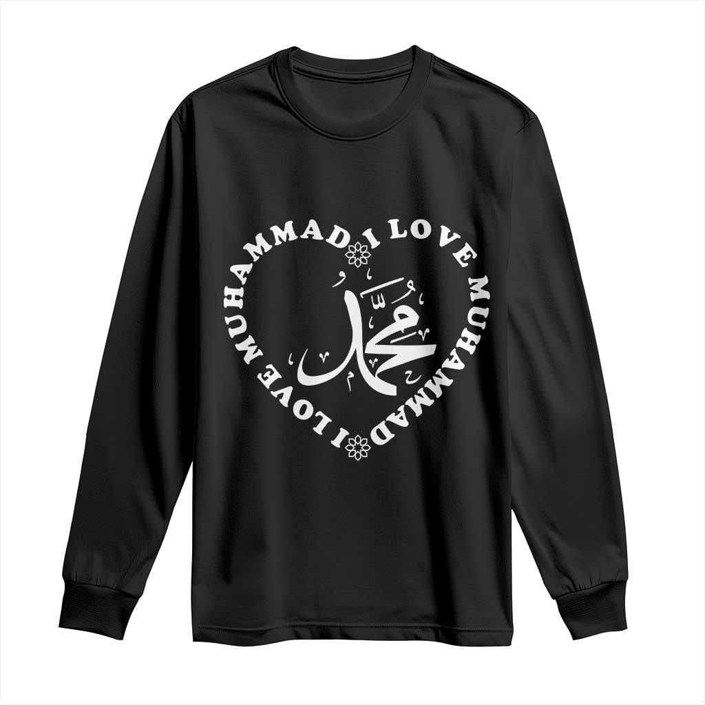 I Love Muhammad Long Sleeve Shirt Musliam Identity Peace Pride Islamic Calligraphy - Wonder Print Shop