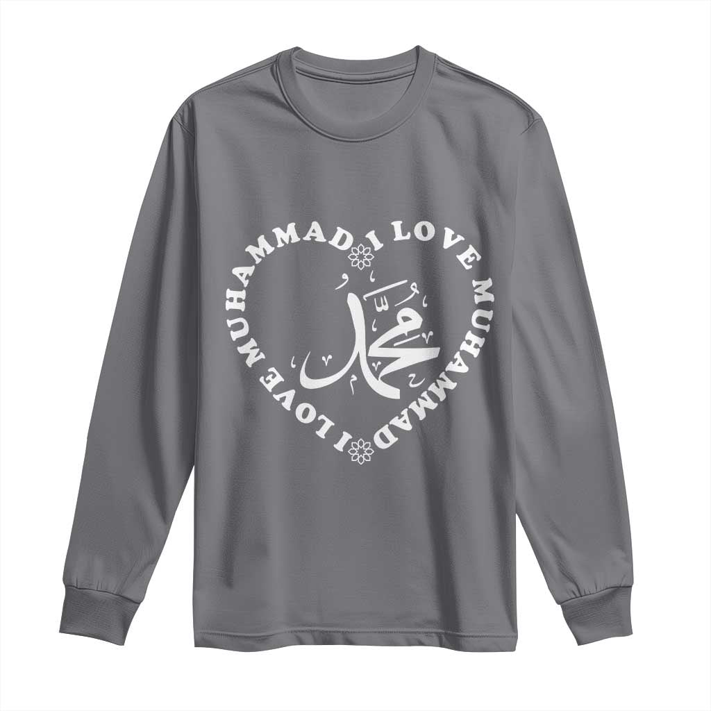 I Love Muhammad Long Sleeve Shirt Musliam Identity Peace Pride Islamic Calligraphy - Wonder Print Shop