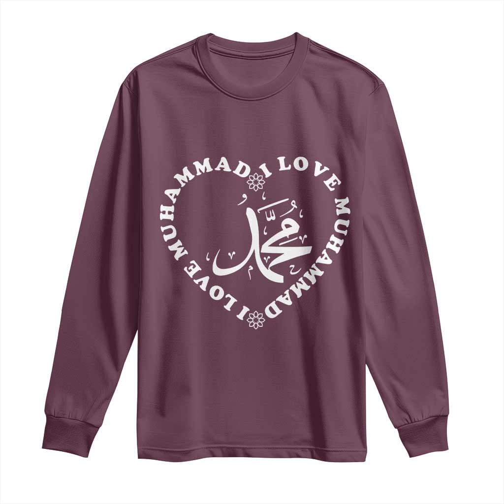 I Love Muhammad Long Sleeve Shirt Musliam Identity Peace Pride Islamic Calligraphy - Wonder Print Shop