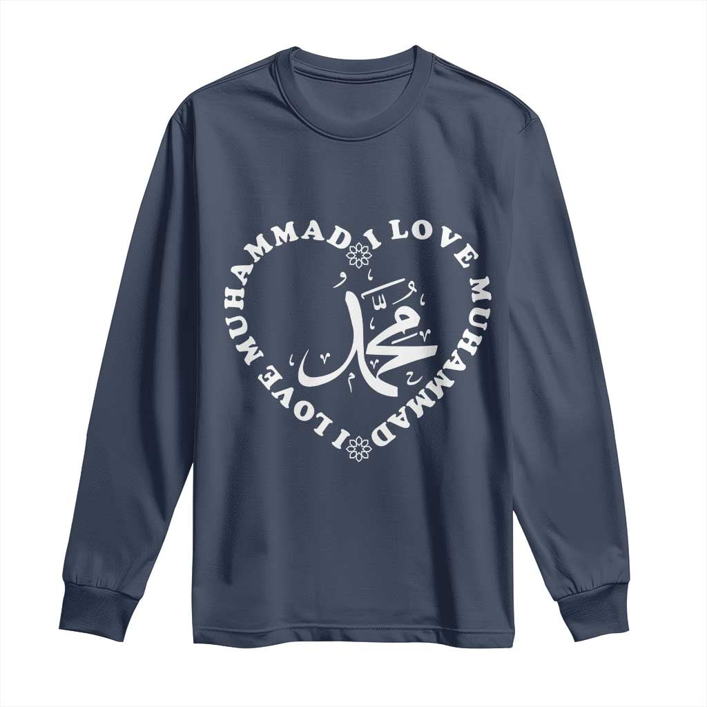 I Love Muhammad Long Sleeve Shirt Musliam Identity Peace Pride Islamic Calligraphy - Wonder Print Shop
