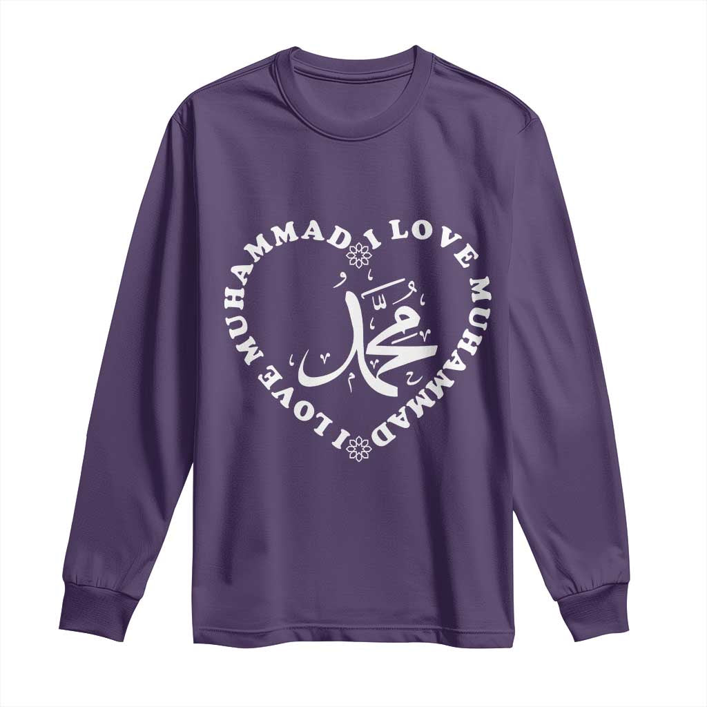 I Love Muhammad Long Sleeve Shirt Musliam Identity Peace Pride Islamic Calligraphy - Wonder Print Shop