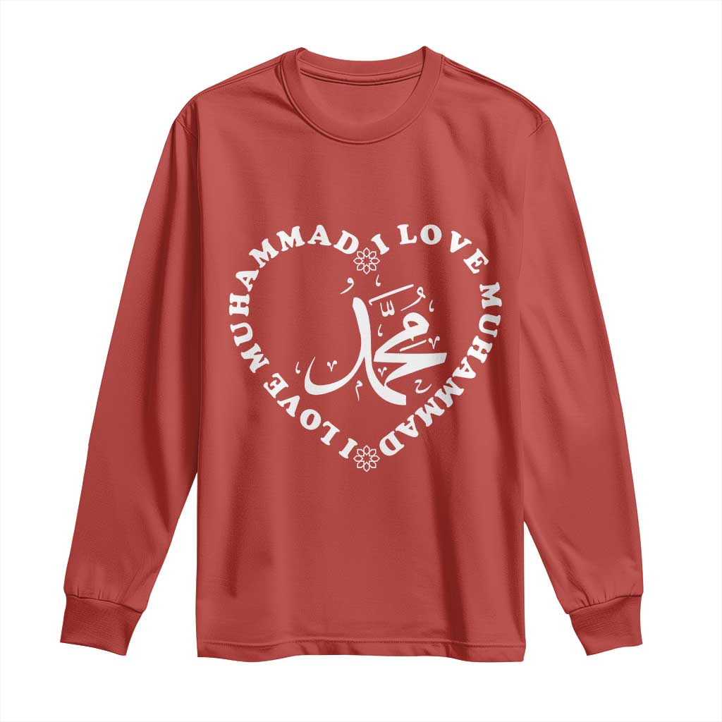 I Love Muhammad Long Sleeve Shirt Musliam Identity Peace Pride Islamic Calligraphy - Wonder Print Shop