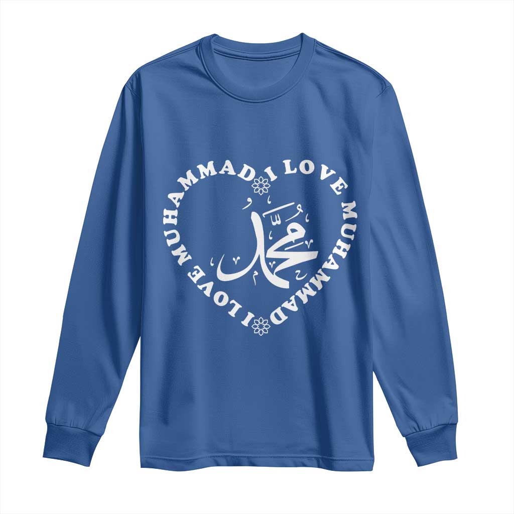 I Love Muhammad Long Sleeve Shirt Musliam Identity Peace Pride Islamic Calligraphy - Wonder Print Shop