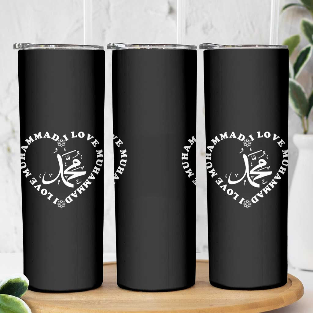 I Love Muhammad Skinny Tumbler Musliam Identity Peace Pride Islamic Calligraphy - Wonder Print Shop
