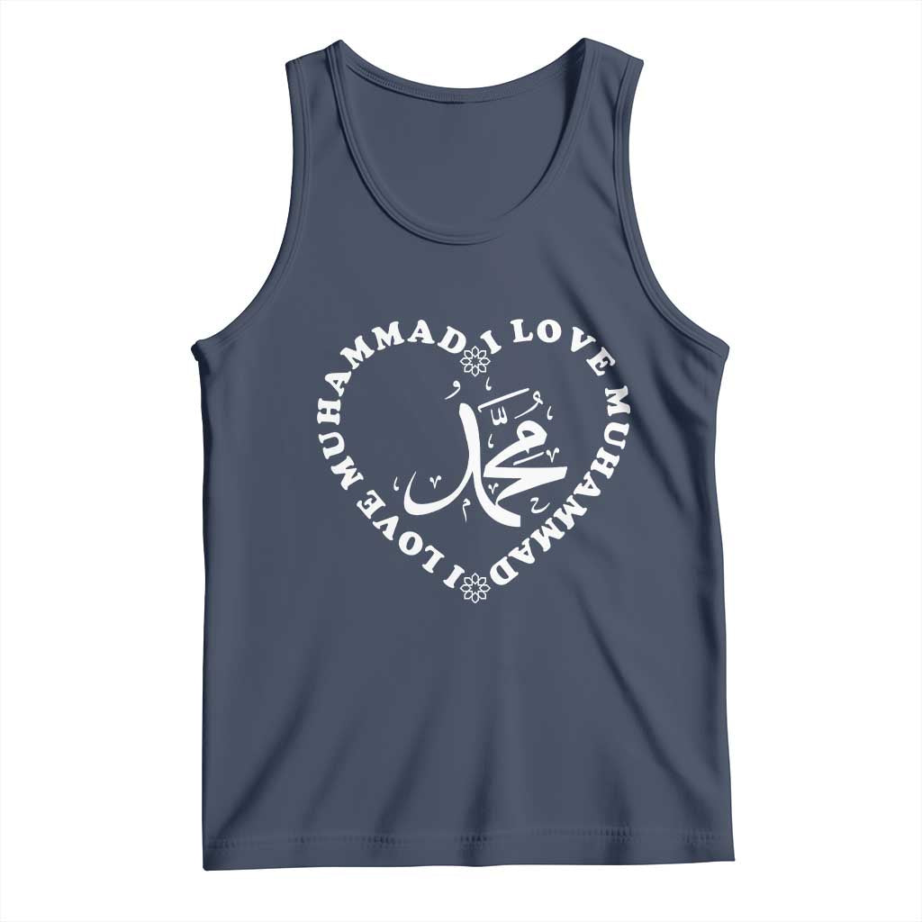 I Love Muhammad Tank Top Musliam Identity Peace Pride Islamic Calligraphy - Wonder Print Shop