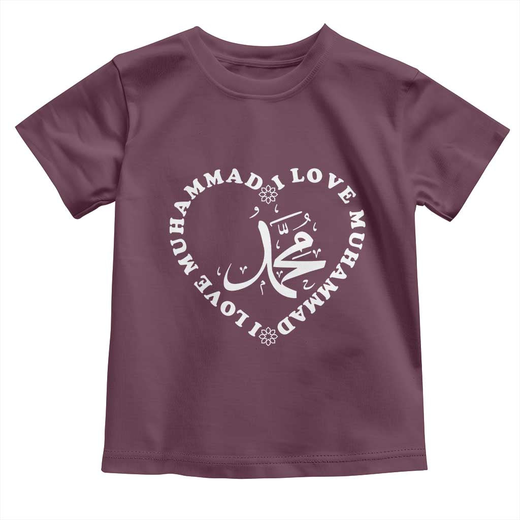 I Love Muhammad Toddler T Shirt Musliam Identity Peace Pride Islamic Calligraphy - Wonder Print Shop