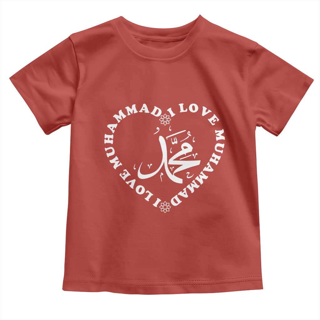 I Love Muhammad Toddler T Shirt Musliam Identity Peace Pride Islamic Calligraphy - Wonder Print Shop