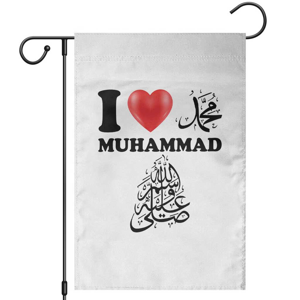 I Love Muhammad Garden Flag Musliam Identity Faith Peace Pride Islamic Calligraphy - Wonder Print Shop