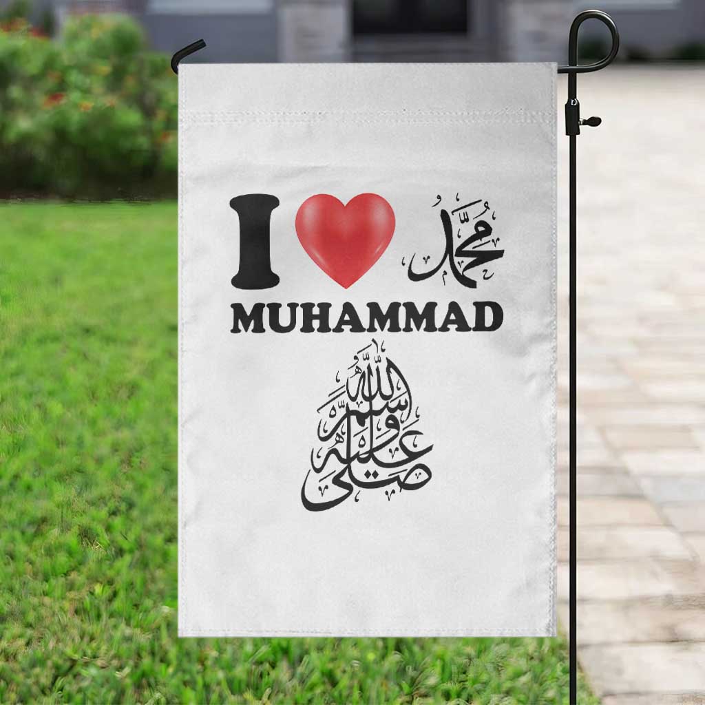 I Love Muhammad Garden Flag Musliam Identity Faith Peace Pride Islamic Calligraphy - Wonder Print Shop