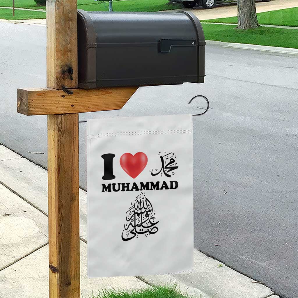 I Love Muhammad Garden Flag Musliam Identity Faith Peace Pride Islamic Calligraphy - Wonder Print Shop