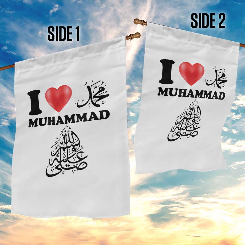 I Love Muhammad Garden Flag Musliam Identity Faith Peace Pride Islamic Calligraphy - Wonder Print Shop